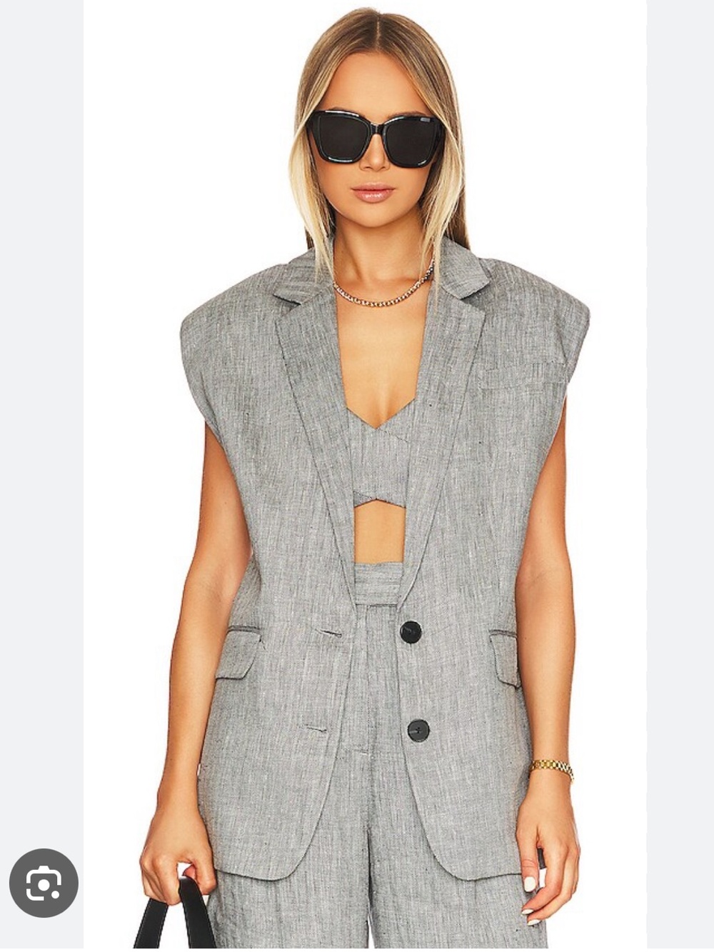 Shona Joy Amanda Linen Sleeveless Blazer